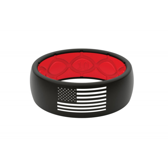 Ring Hero America Black & White Flag