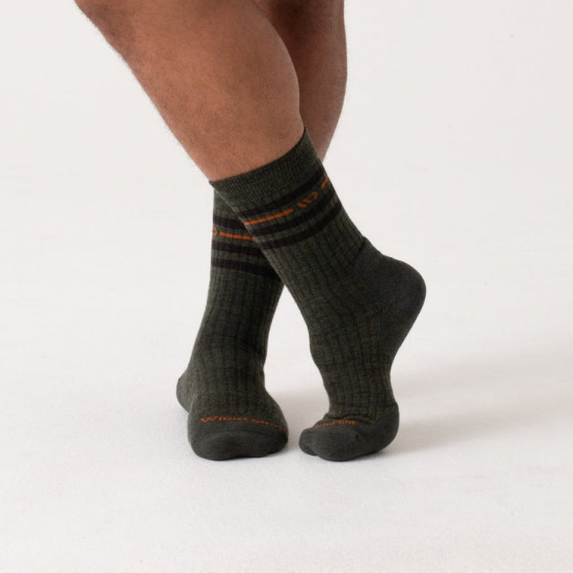 Men's Vintage Striped Cushioned Crew Socks