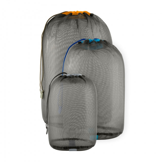 Mesh Stuff Sack Set Multi 3-sack [1] 5L Blue, [1] 8L Grey, [1] 13L Orange