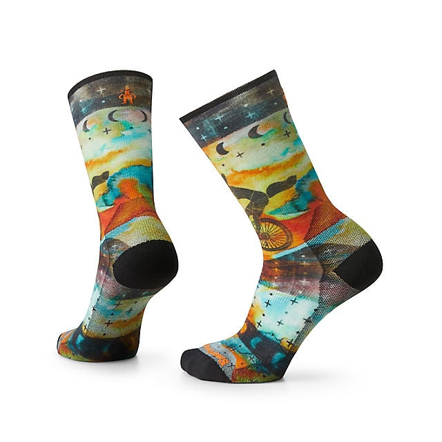 Women's Bike Zero Cushion Celestial Print Crew Socks