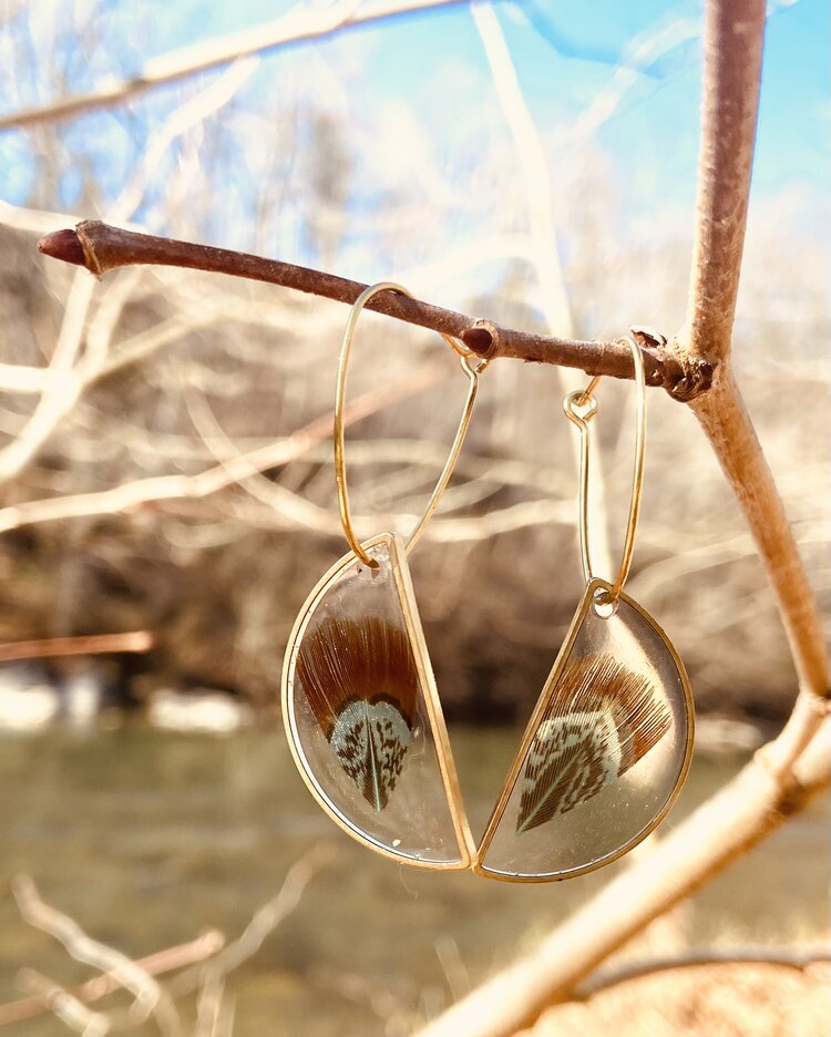 Peacock Brass Earrings